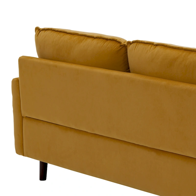 2 Pices Velvet Loveseat Wood Legs Sofa