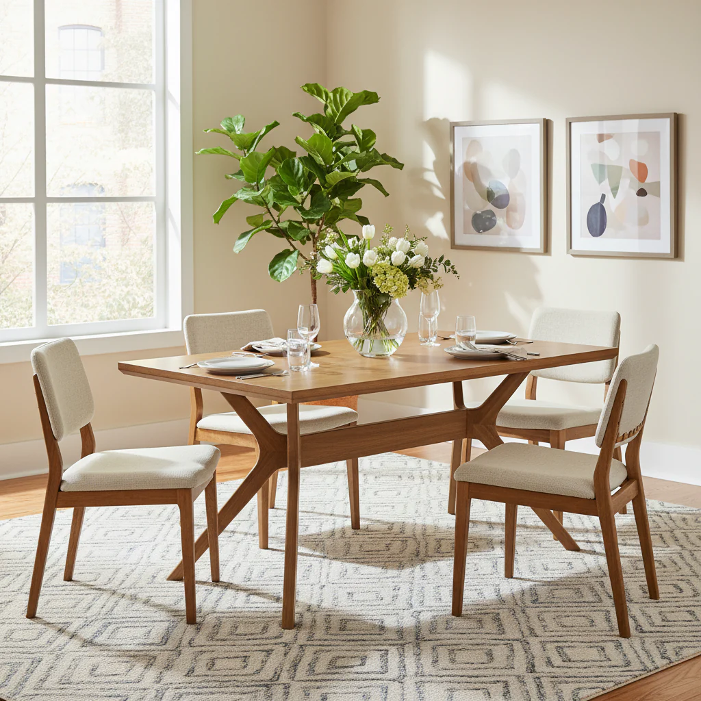 Cross Leg Rectangular Dining Table 72