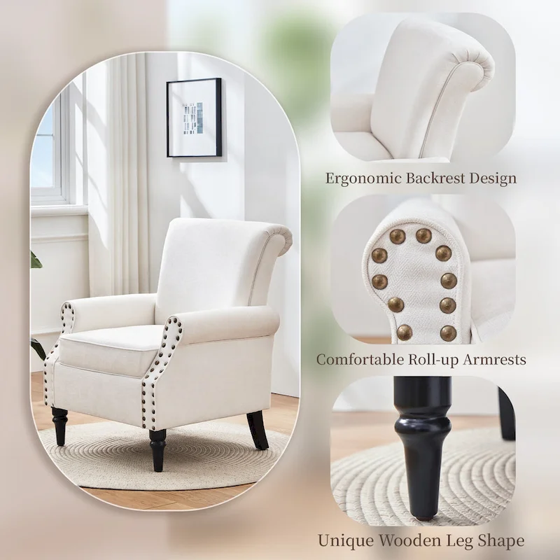 Classic Upholstered Accent Chair Set of 2