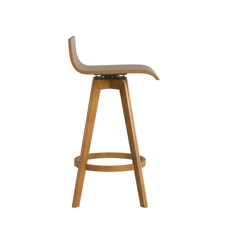 Mid-Century Modern Swivel Wood Stool