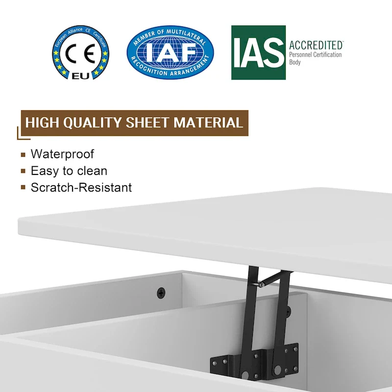 Futzca Wood Coffee Table with Hidden Compartment