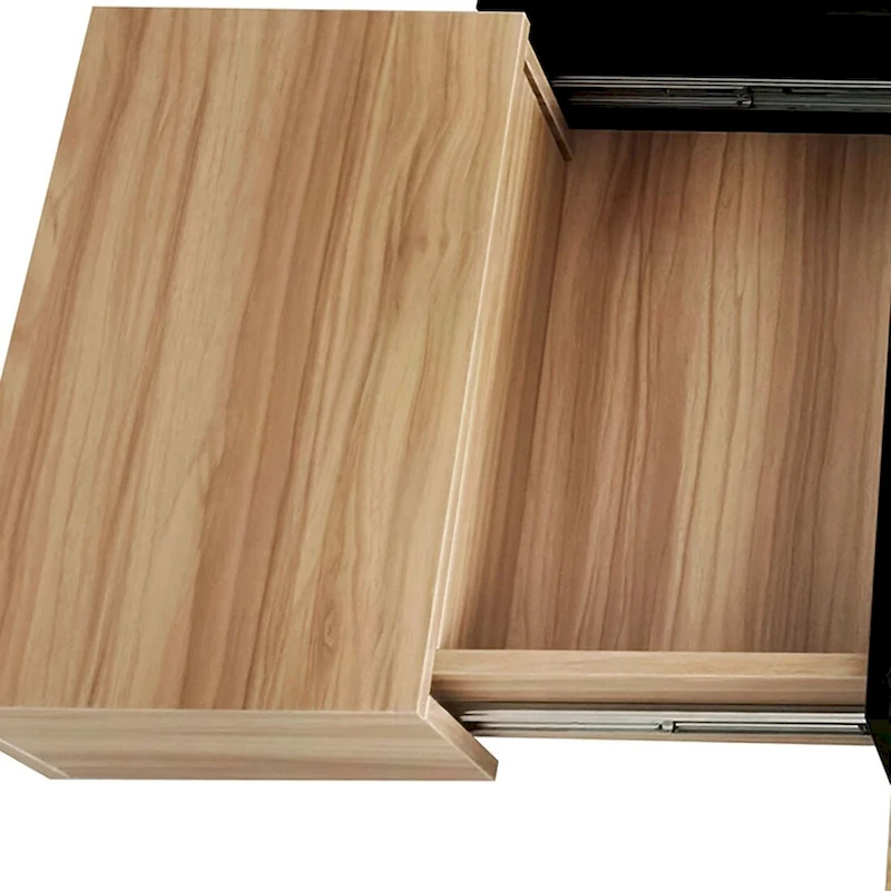 Unique Stylish Wooden Coffee Table with Sliding Extended Table Top