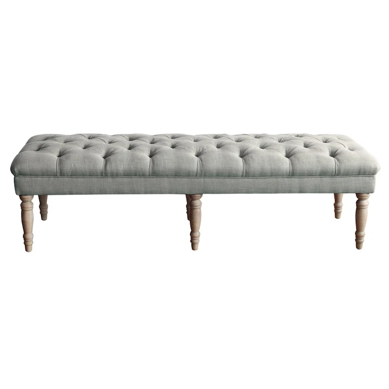 Blasted Rock Grey Tufted Bench