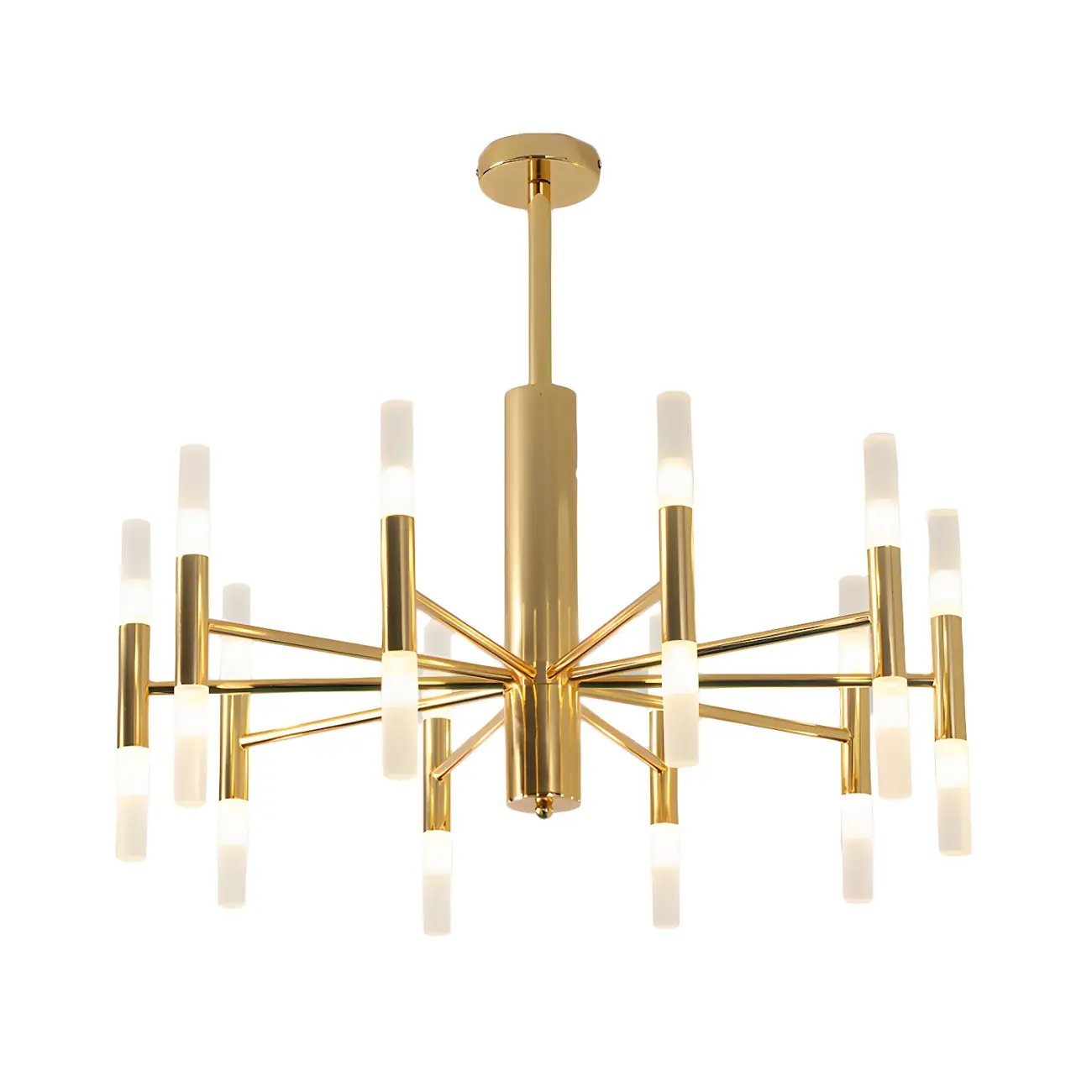 Elegant Tube-shaped Glass Shade Multi-light Chandelier