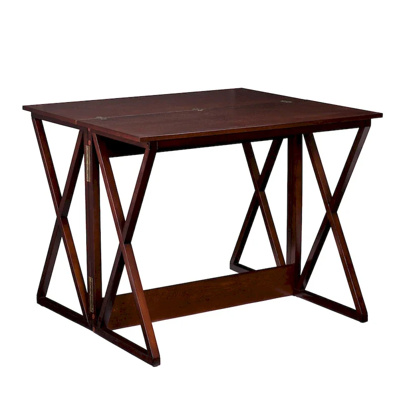 Espresso Counter Height Convertible Table | Foldable Console to Dining Desk | Seats 2-4 | Engineered Wood | 46.25
