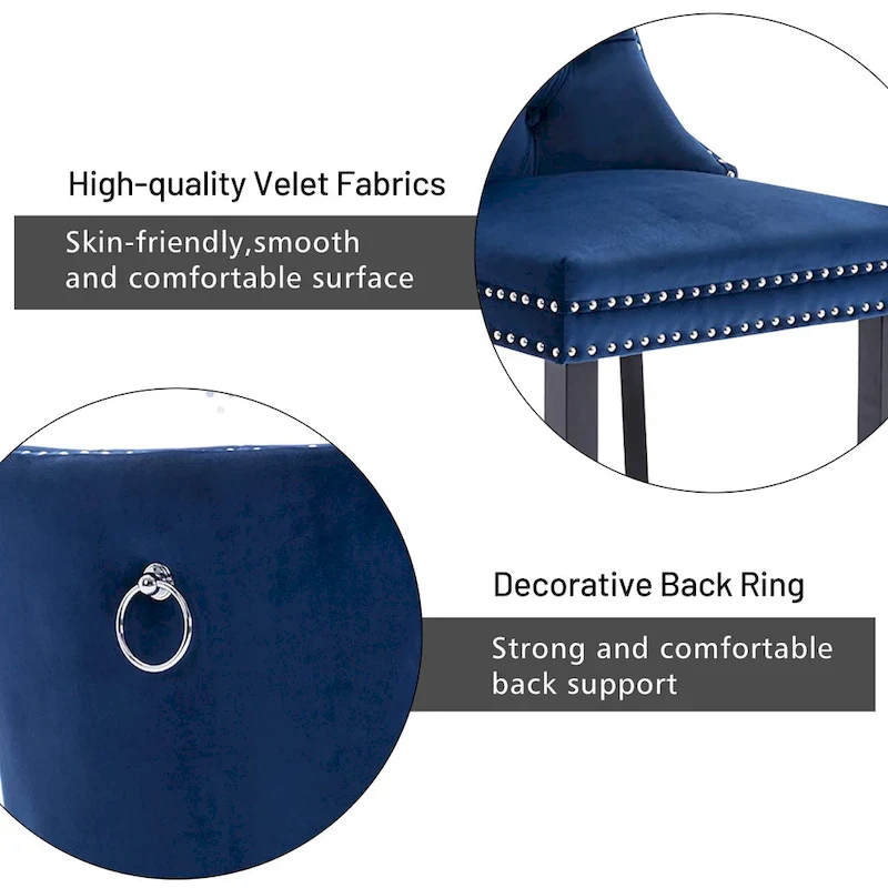 Luxury Upholstered Velvet Dining Chair with Solid Wood Legs