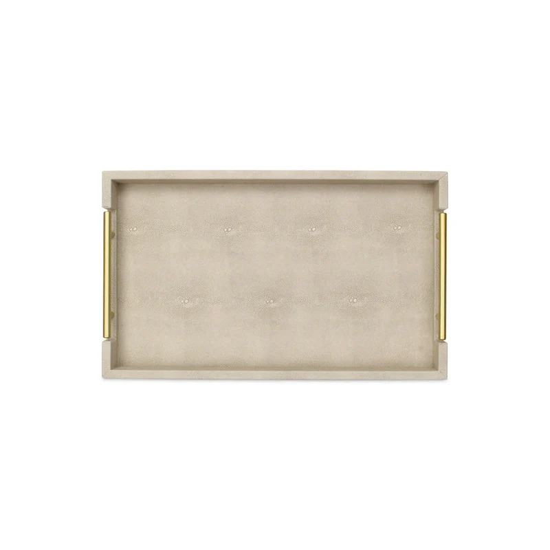 Lusan Faux Shagreen Tray with Handles