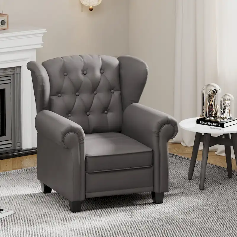 Modern Tufted Push Back Armchair