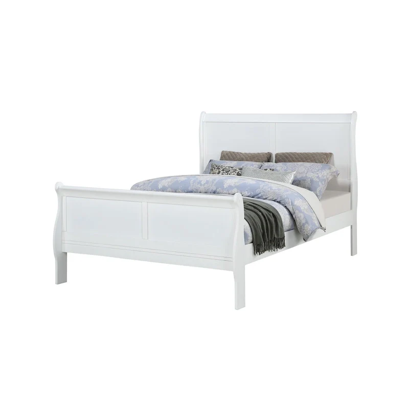 Lillie 4 Piece White Sleigh Bedroom Set