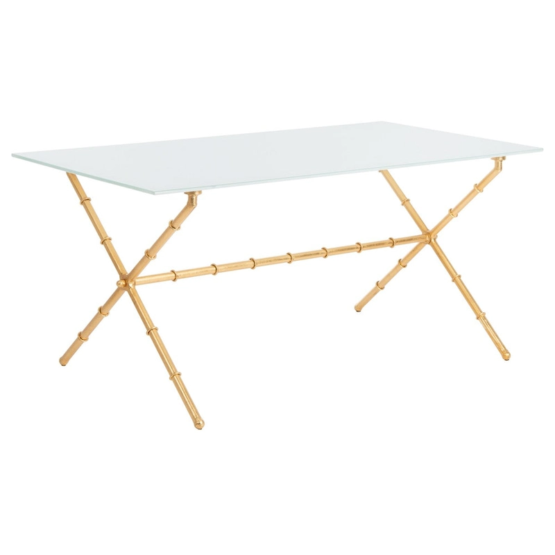 SAFAVIEH Treasures Jocelyn Bronze-Ish Silver/ Glass Top Accent Table - 37.4 x 19.7 x 17