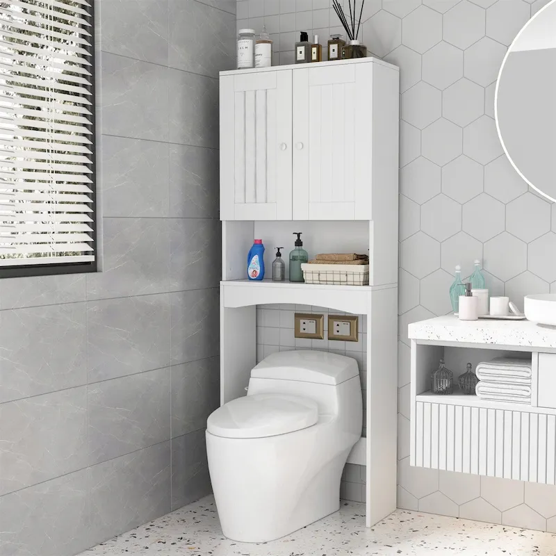Over-The-Toilet Bathroom Storage Cabinet Organizer