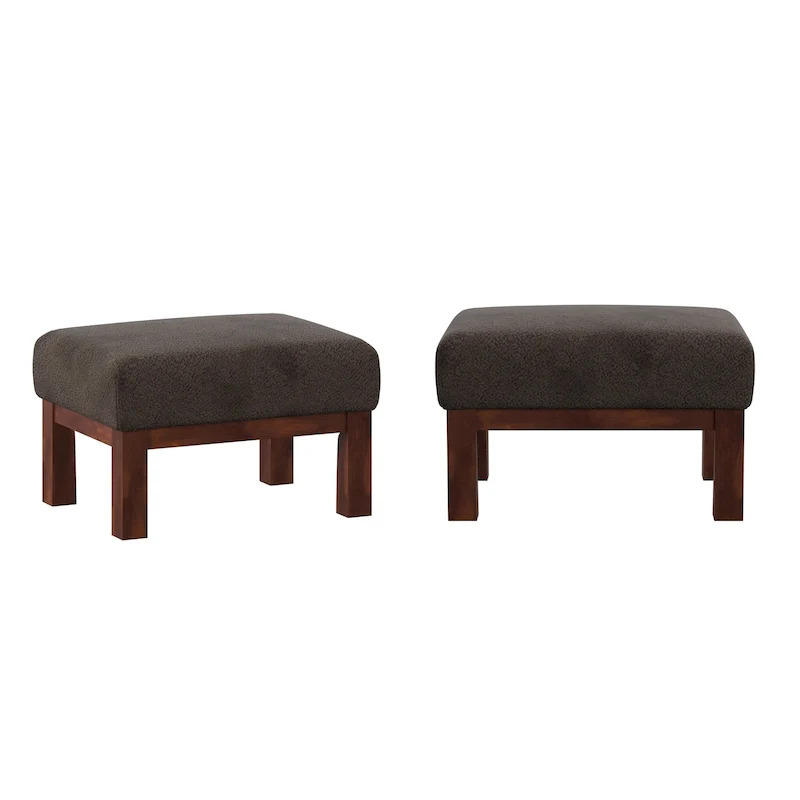 Sigulda Mission-Style Wood Ottoman