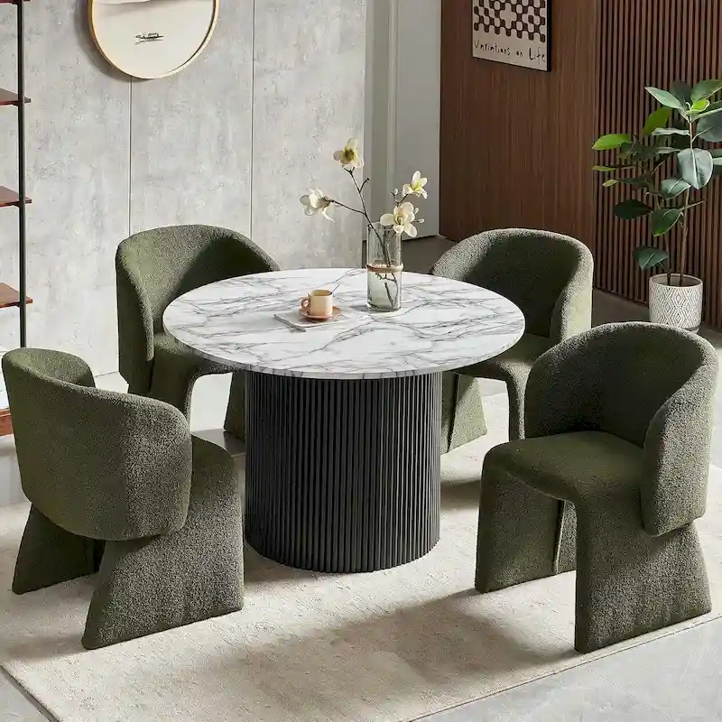 Howtai Barrel Dining Sofa Chairs Upholstered-Fully Wrapped