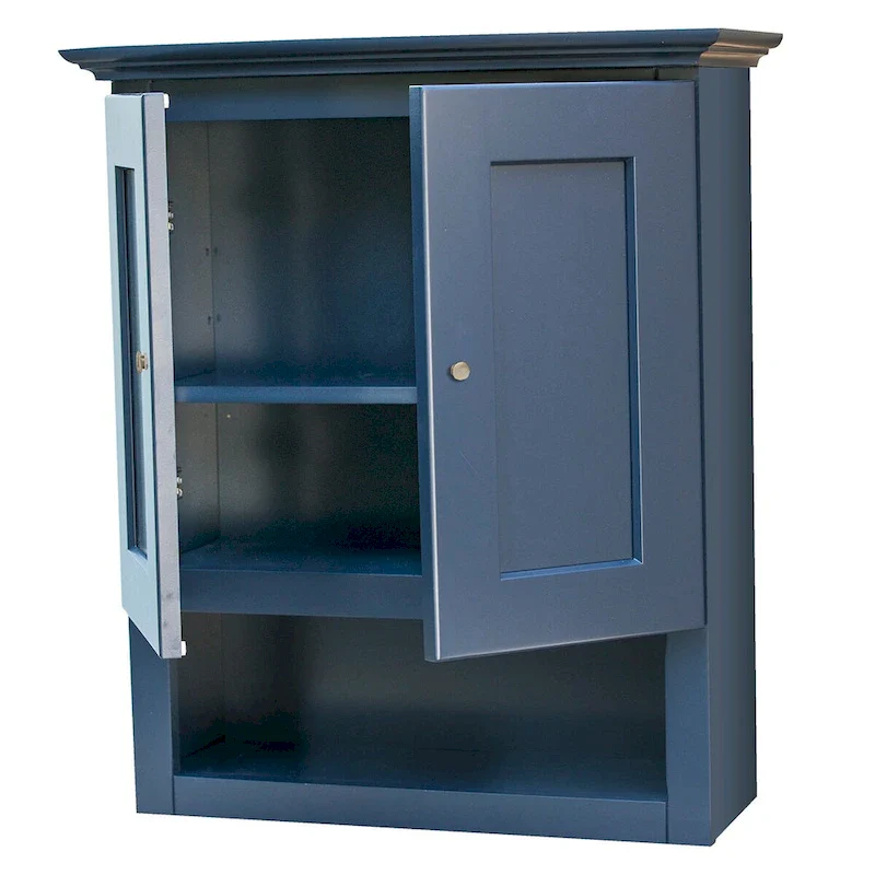 Blue Shaker Bathroom Wall Cabinet - 21 x26