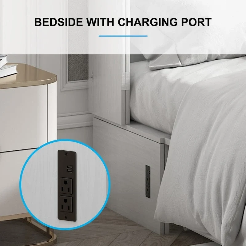 Mixoy Murphy Bed Cabinet Bed Chest with Mattress & Drawer