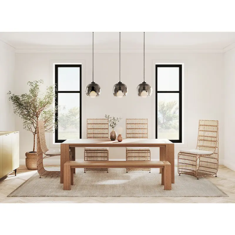 Rattan Wrapped Iron Dining Chair by East at Main