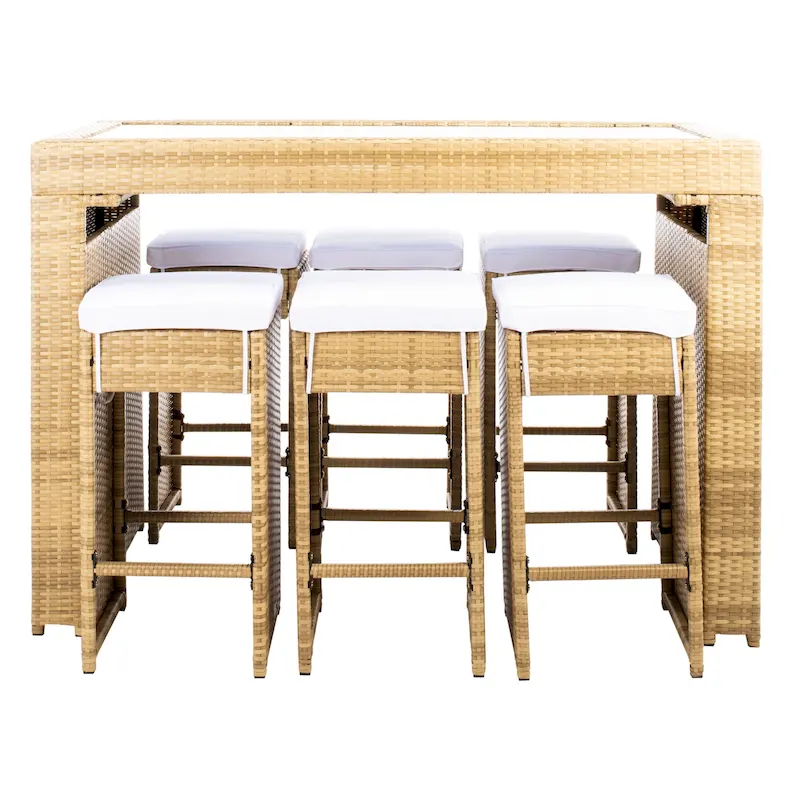 SAFAVIEH Yahaira 7-Piece Outdoor Patio Dining Set - 59Wx28Dx42H