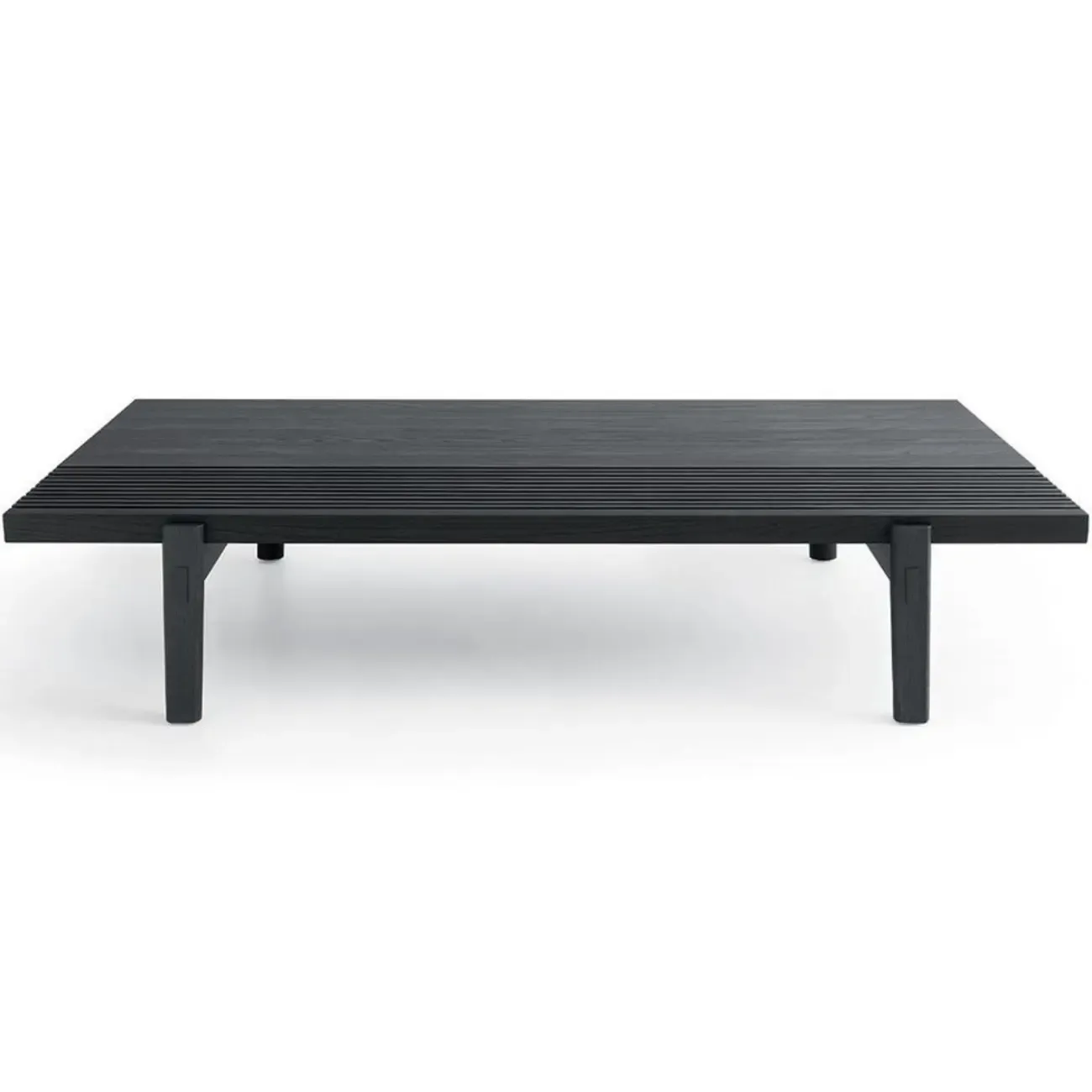 Black Rectangular Chic Rectangle Wood Coffee Table