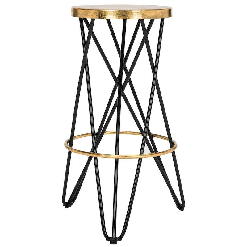 SAFAVIEH Elissa 30 Inch Gold Leaf Bar Stool - 18 x 18 x 30 - 18Wx18Dx30H