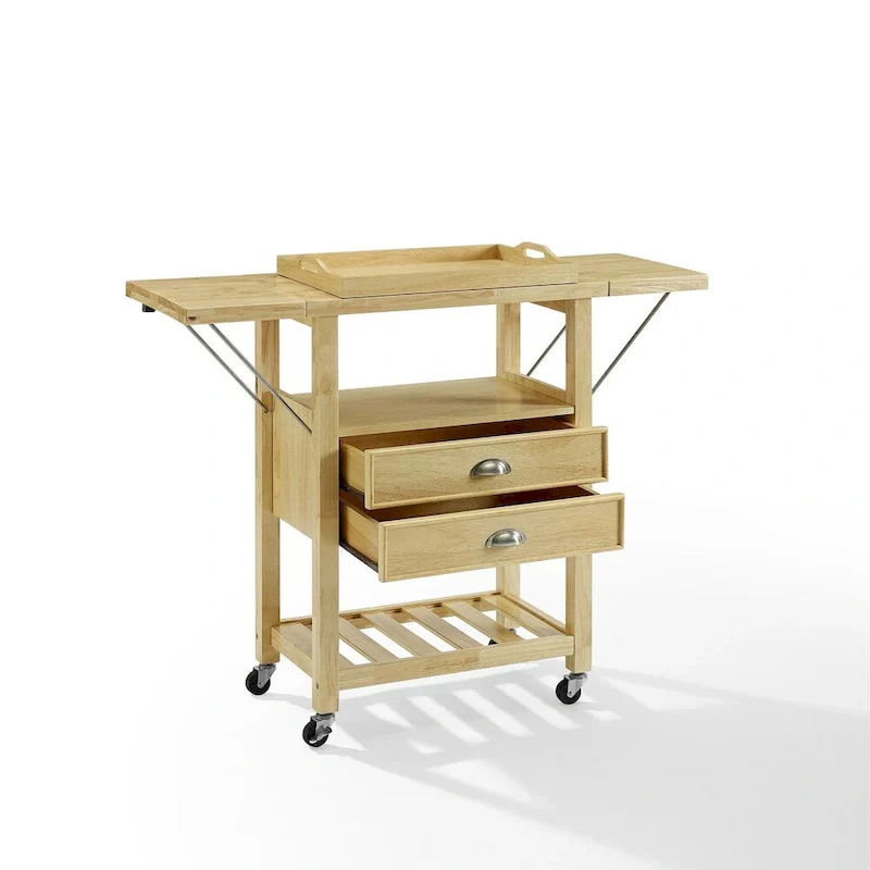 Crosley Bristol Double Drop Leaf Kitchen Cart Natural - 15.13d x 45w x 35.25h