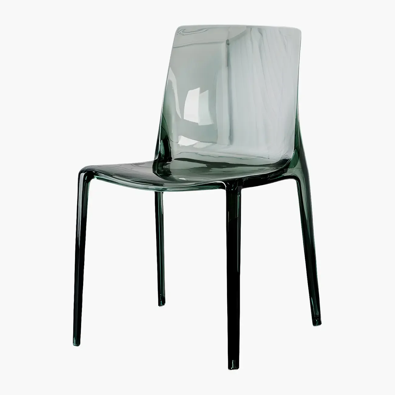 Amber Acrylic Armless Low Back Dining Chair