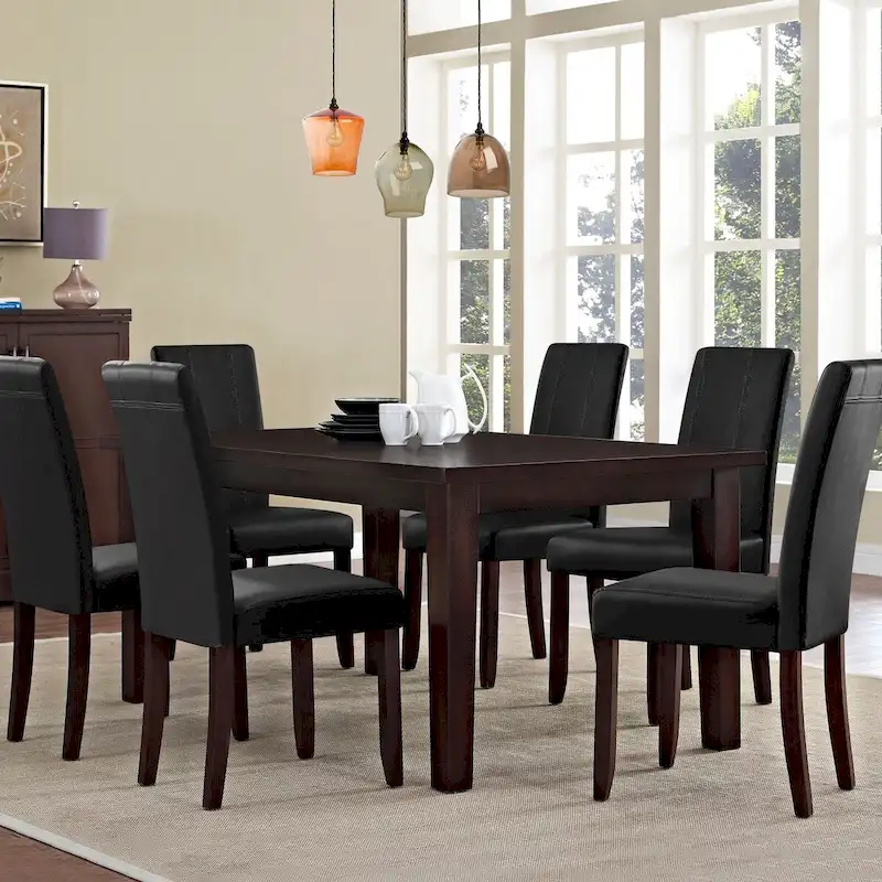 Subrtex(Set of 2)Faux Leather Parsons Upholstered Dining Chair