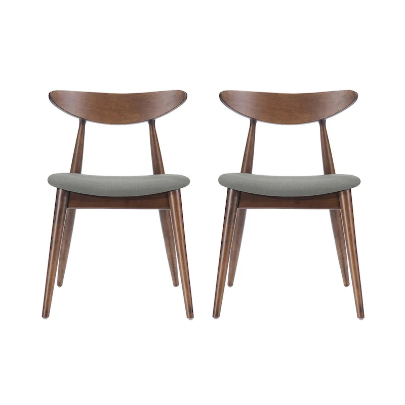 Mid-Century Modern Fabric Dining Chair, Set of 2