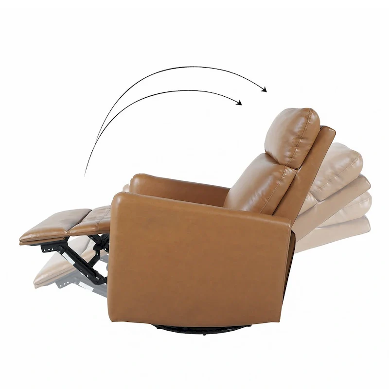 Leather Manual Swivel Recliner