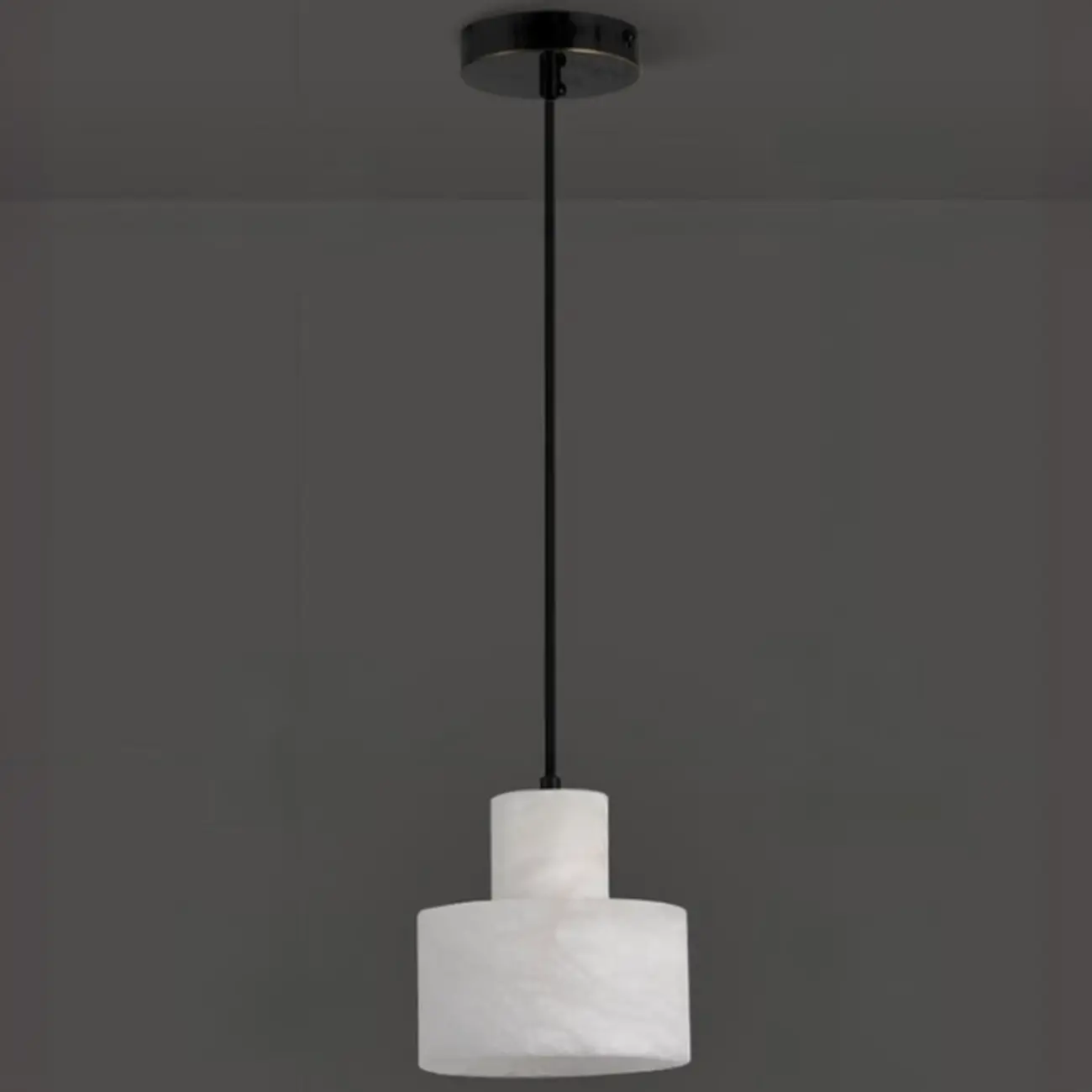 Unique White Cylinder Alabaster Kitchen Pendant Light