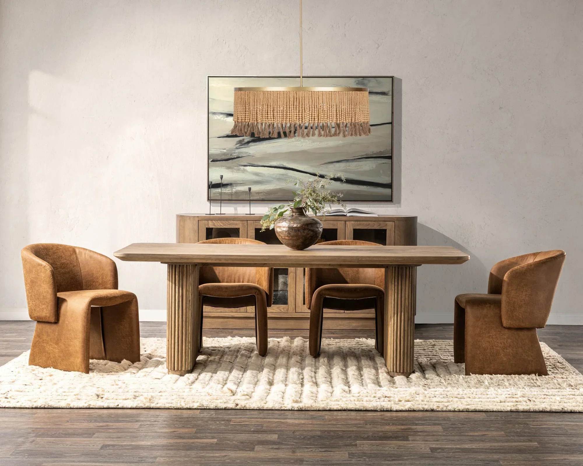 Andren Wood Beaded Round Pendant