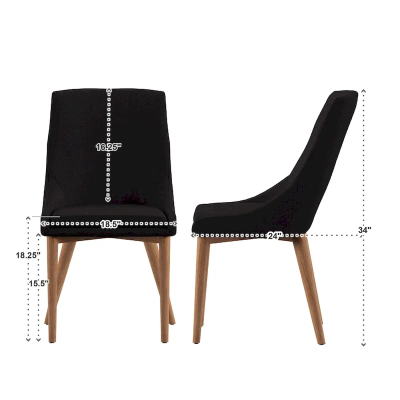 Sasha Oak Barrel Back Dining Chair (Set of 2) by iNSPIRE Q Modern - Set of 2