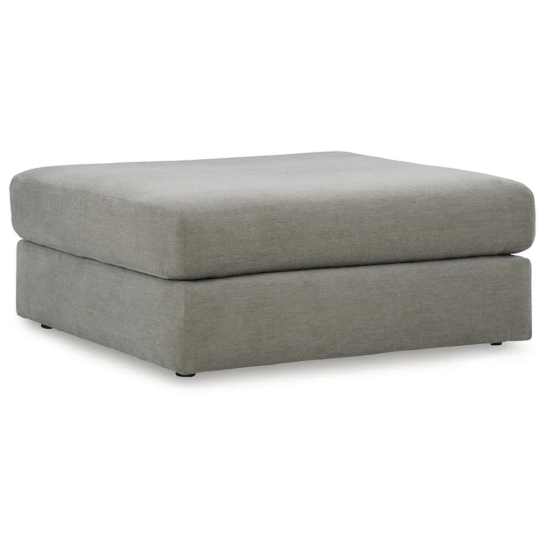 Oversized Upholstered Accent Ottoman, Ash Gray, Living Room Footrest