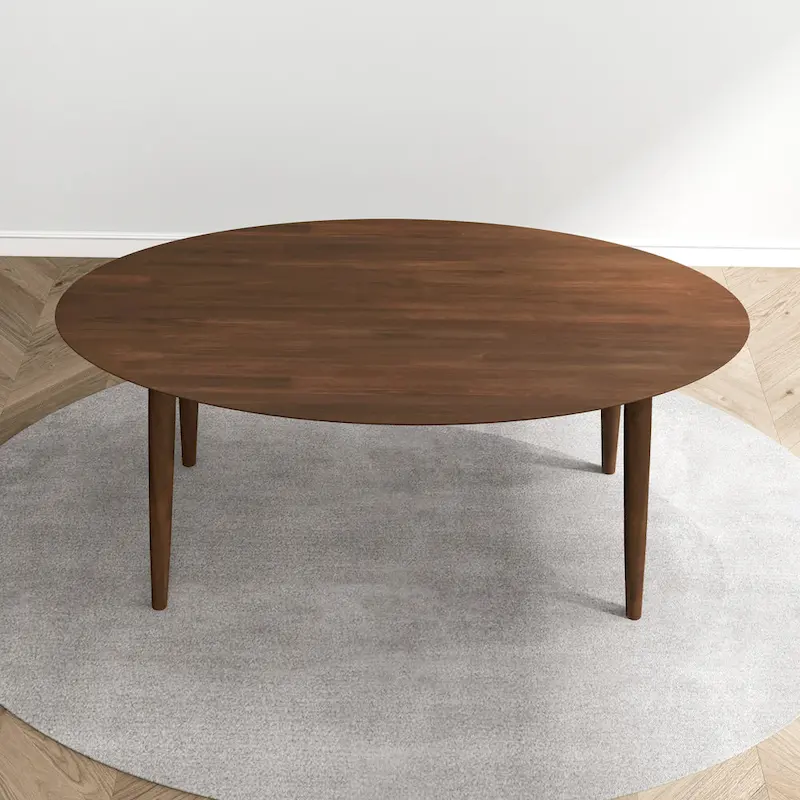 Kailey Mid Century 67-inch Oval Solid Wood Dining Table in Brown - 67 inches