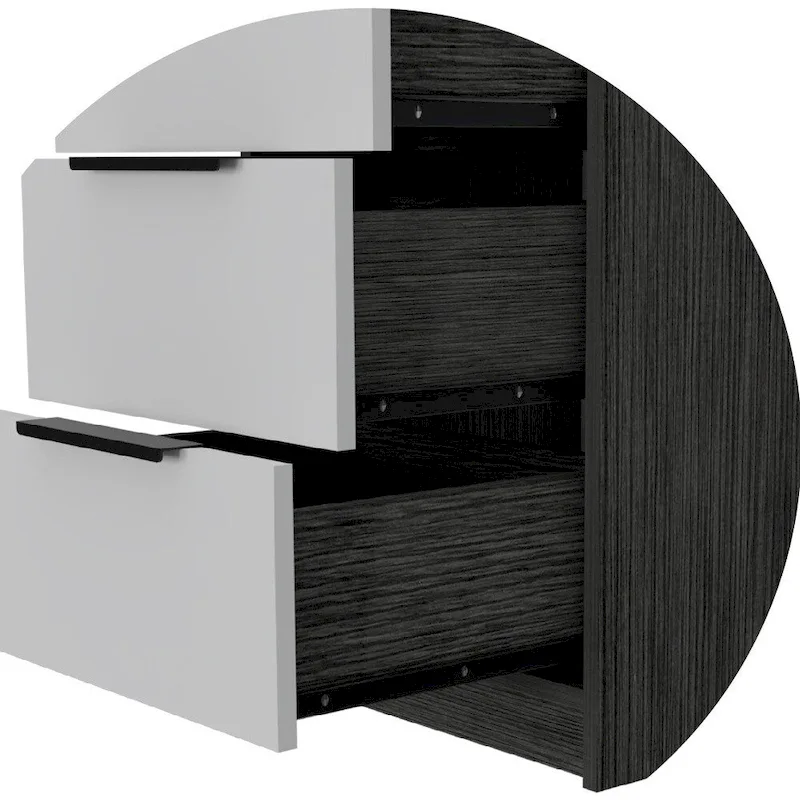 Wood Modern 5 Drawer Dresser Chest with Metal Glides and Handles