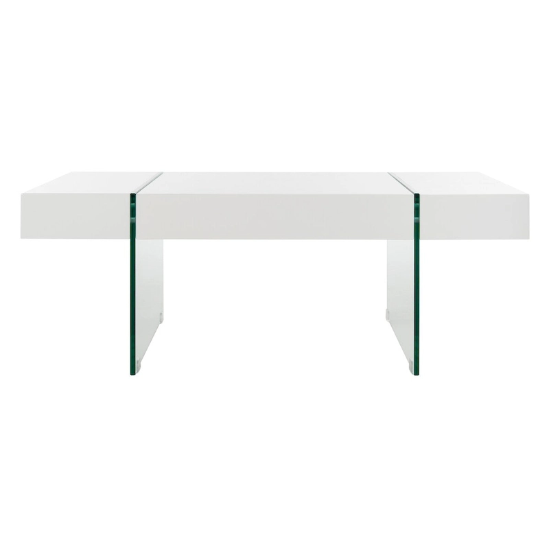SAFAVIEH Pluma Glass Leg Rectangular Coffee Table - 43.3 W x 23.6 L x 15.7 H - 43Wx24Dx16H