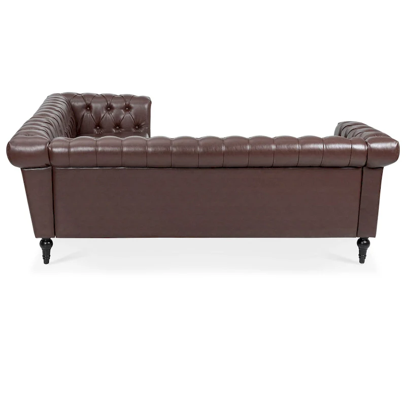 L-Shaped Sectional Sofa with PU Leather Upholstery