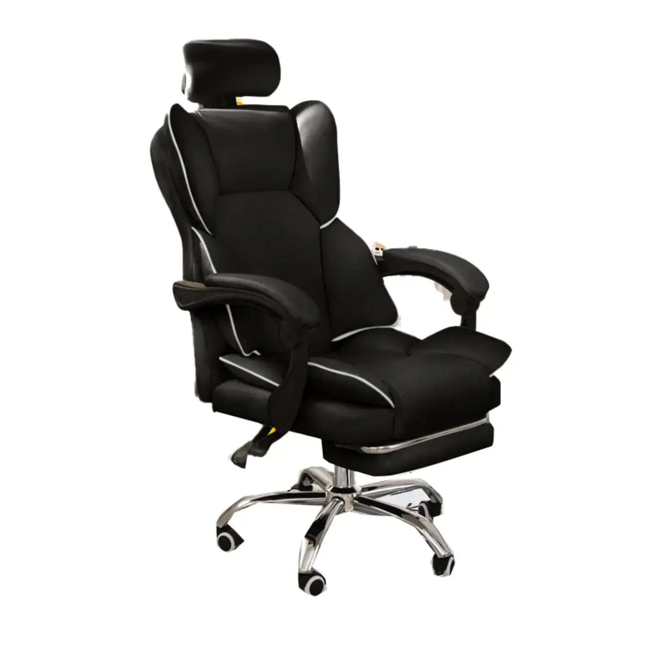 Modern White Leather Reclining Office Chair