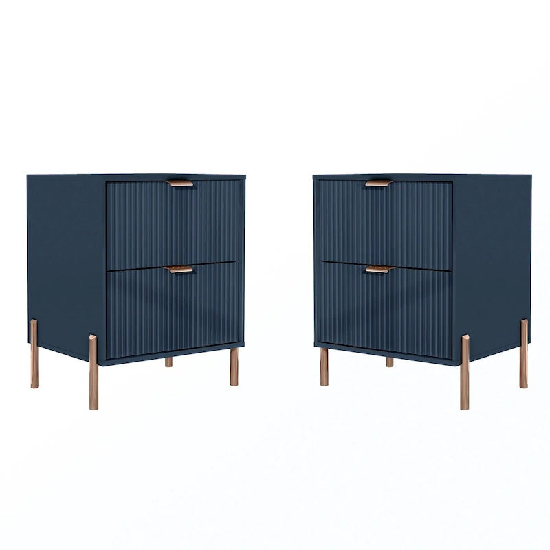 Modern 2-Drawer Nightstand Bedside Table End Table Furniture