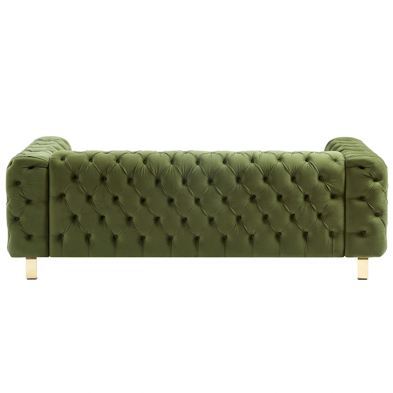 Keyser Modern Glam Tufted Velvet 3 Seater Sofa by Christopher Knight Home - 83.75 L x 34.50 W x 27.25 H
