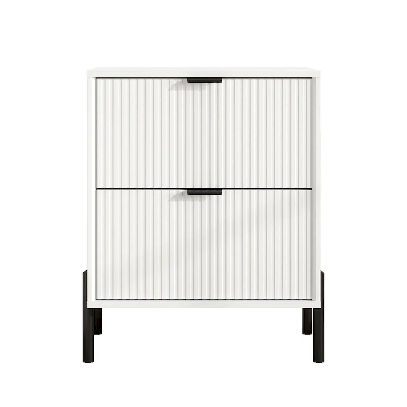 Modern 2-Drawer Nightstand Bedside Table End Table Furniture
