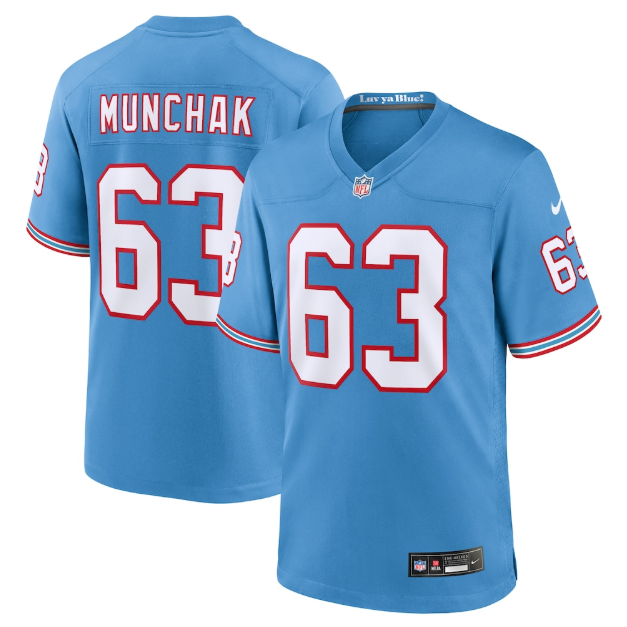 Tennessee Titans Mike Munchak Light Blue Retired Player Alternate Game Jersey