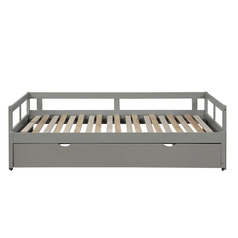 Grey Pine Twin Daybed with Trundle