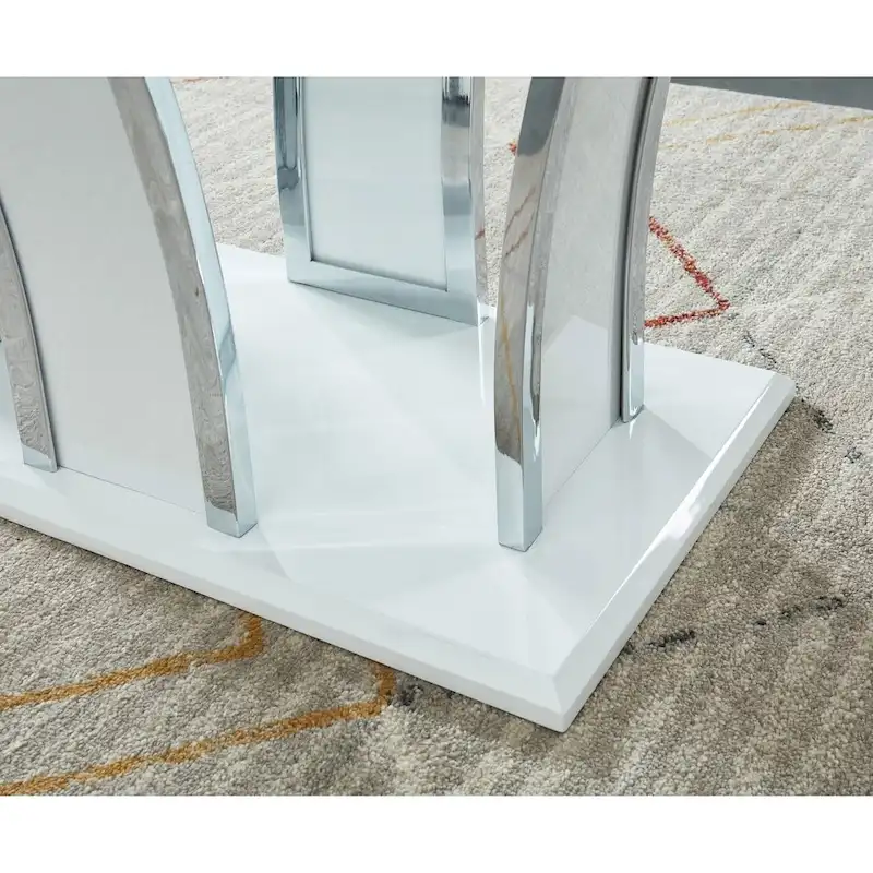 Modern 47-inch Glass Top 1-Shelf Coffee Table