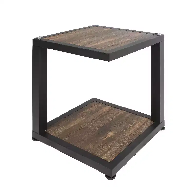 Felcor Industrial End Table Dark Walnut/Black - miBasics