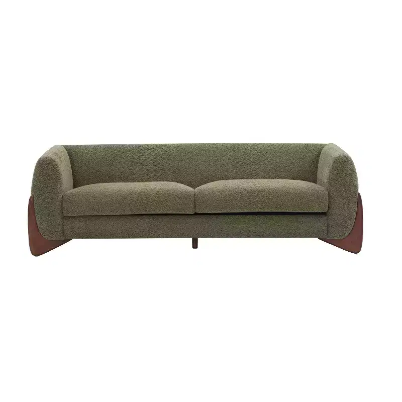 Christopher Knight Home Mia 82.75" Boucle Fabric 3 Seater Sofa Olive Green