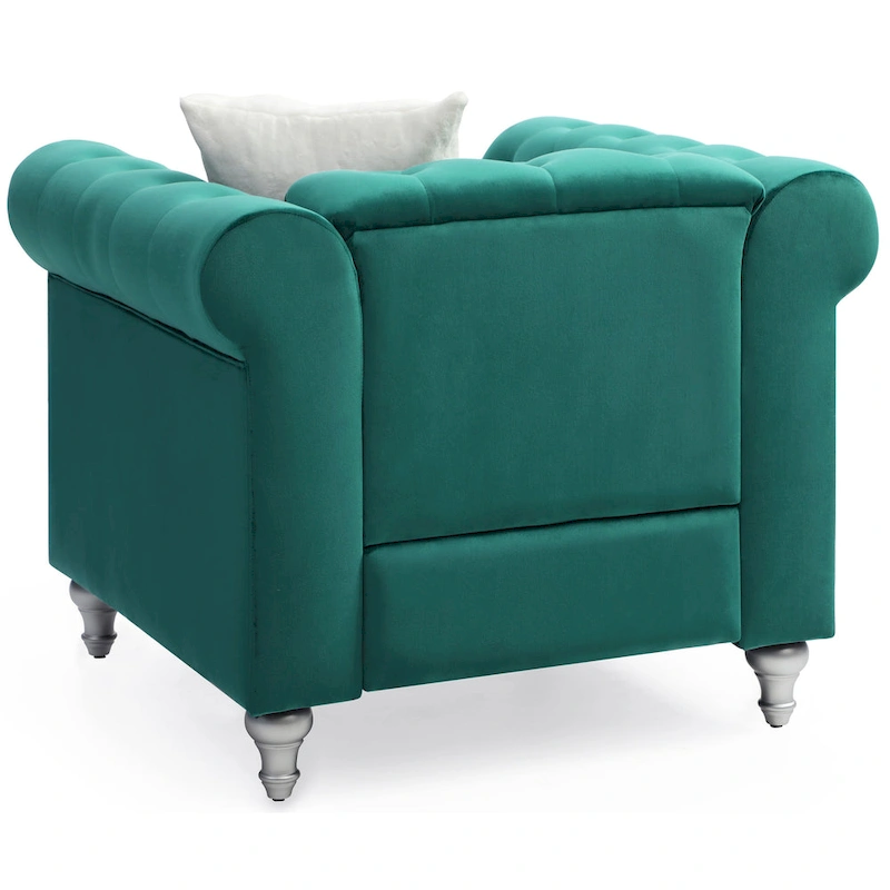 Raisa Velvet Crystal Accent Chair