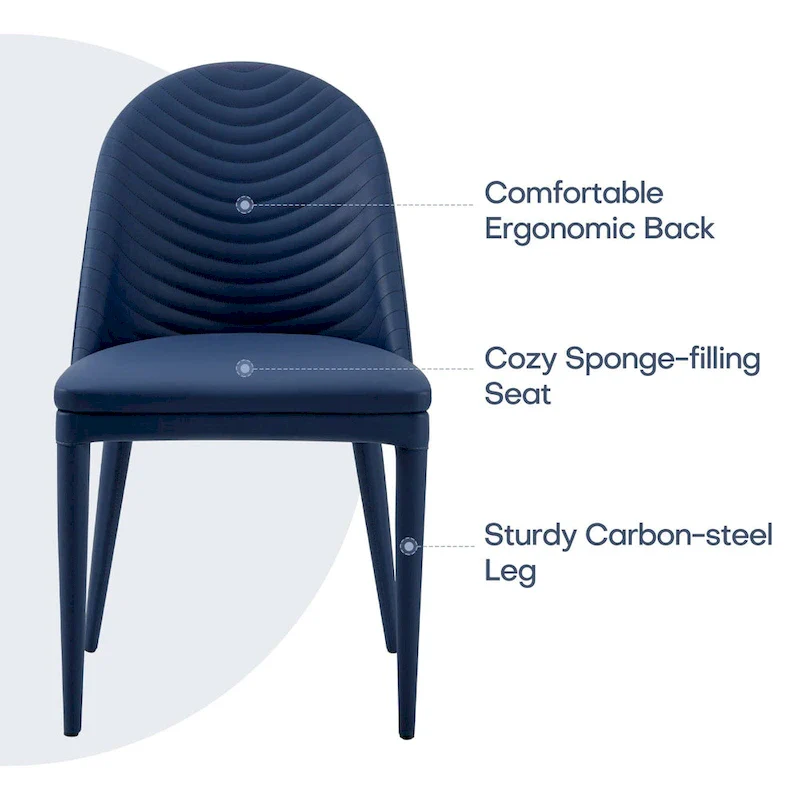 Fully Assembled Microfiber Leather Upholstered Dining Chairs, Set of 2 - 22.44D x 18.5W x 32.28H