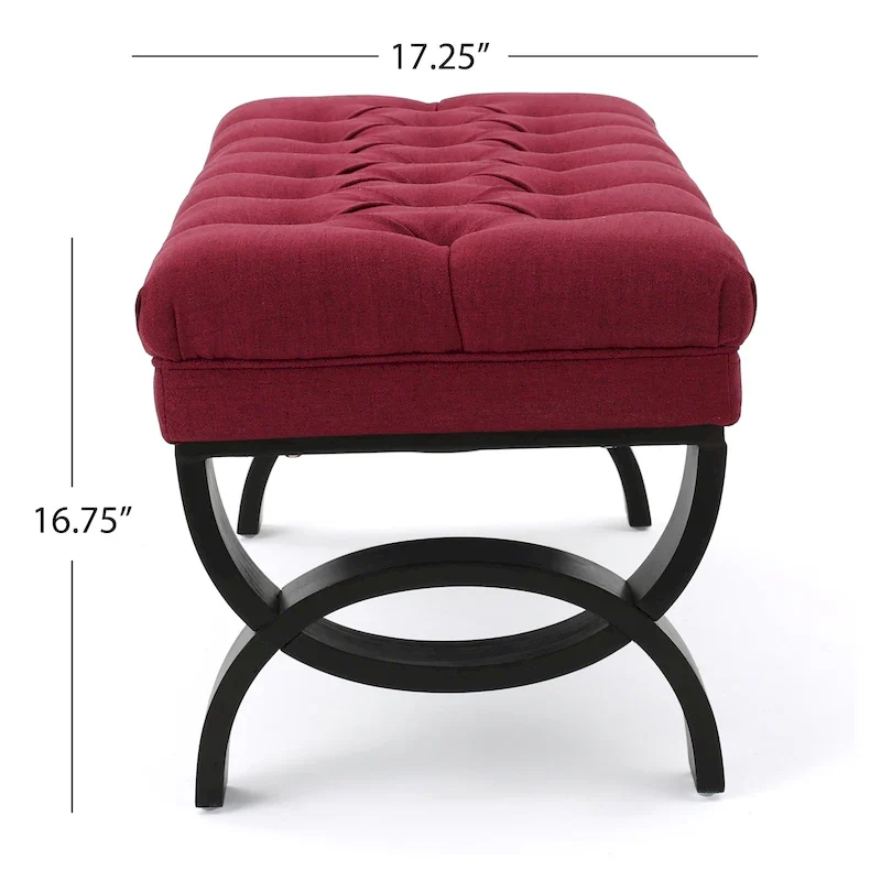 Scarlette Tufted Fabric Ottoman Bench by Christopher Knight Home - 41.00 L x 17.25 W x 16.75 H