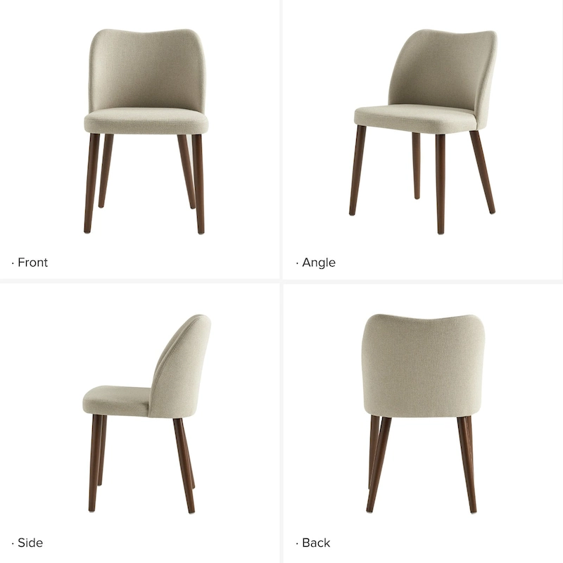 Melisa Upholstered Solid Wood Dining Chair Set of 2 by HULALA HOME