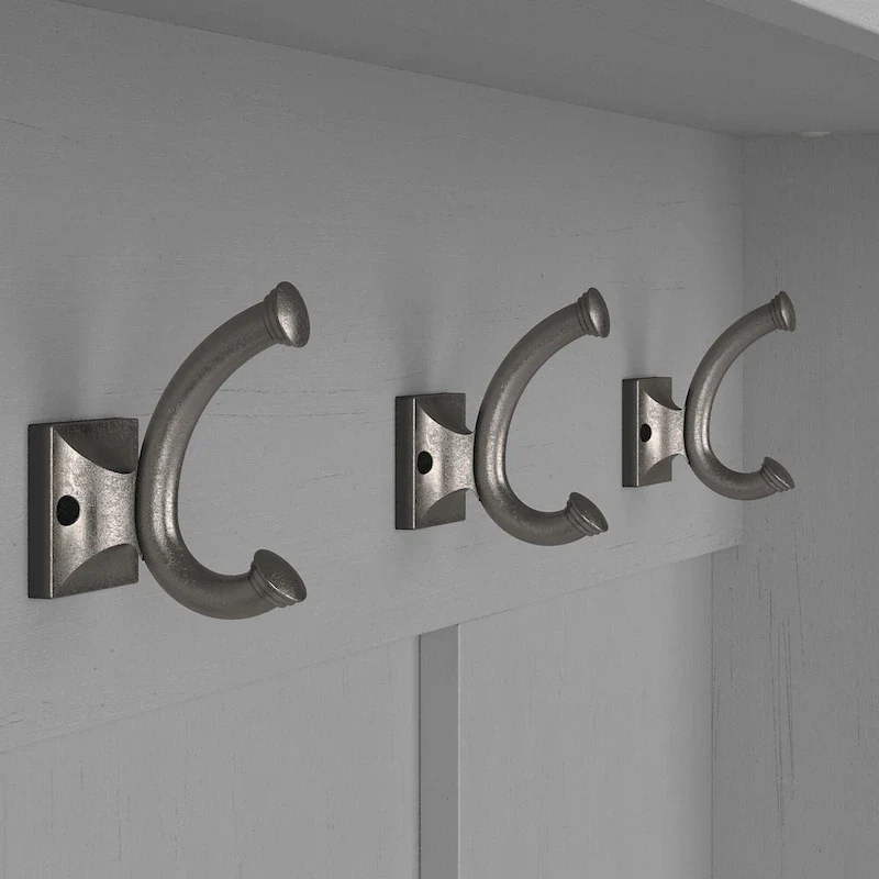 Woodland Hall Tree and Small Shoe Bench with Shelves by Bush Furniture